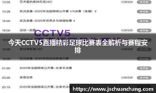 今天CCTV5直播精彩足球比赛表全解析与赛程安排